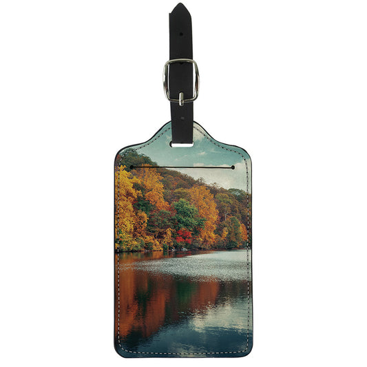 Autumn Lake Print Luggage Tag