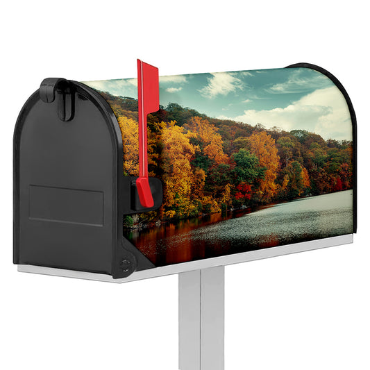 Autumn Lake Print Mailbox Cover