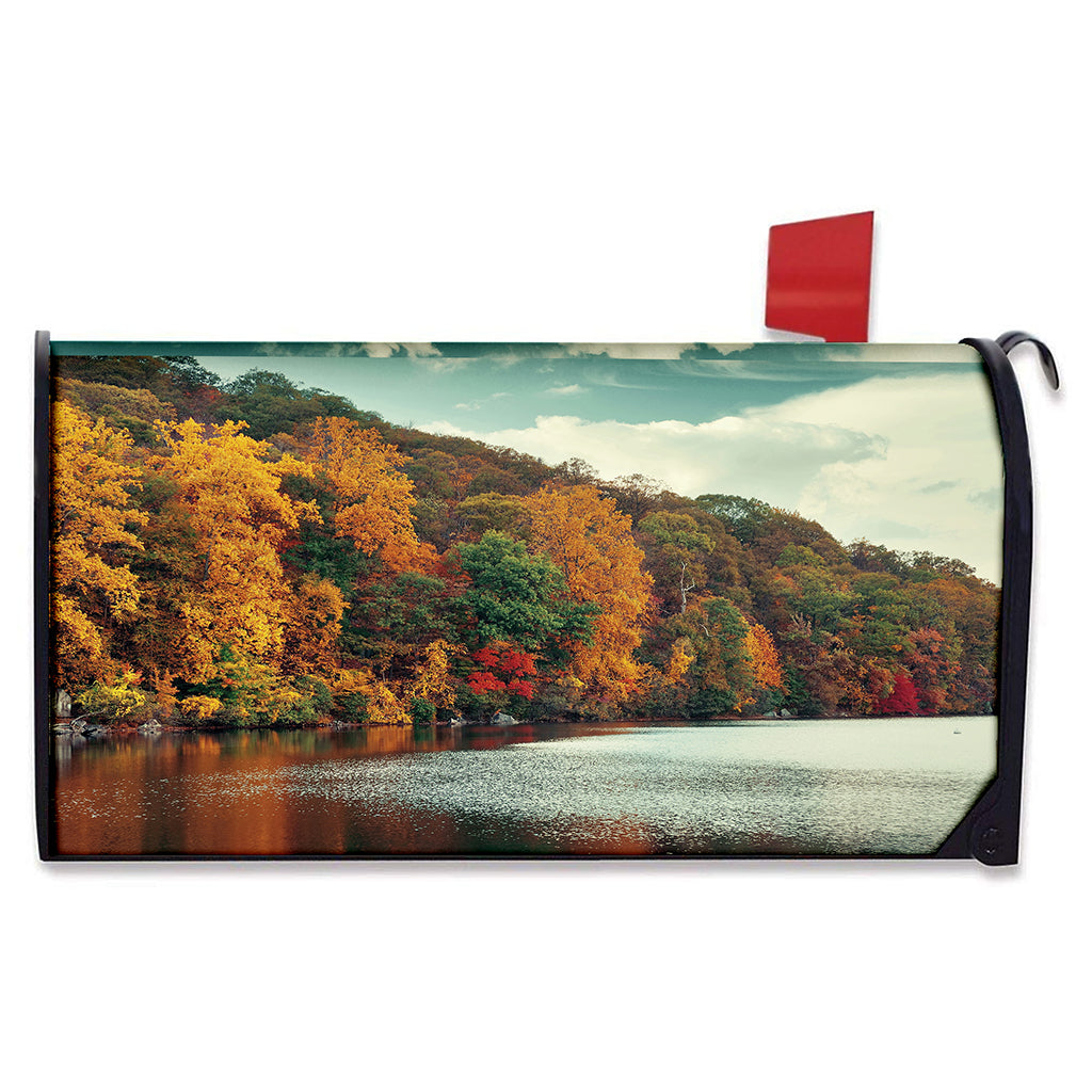 Autumn Lake Print Mailbox Cover