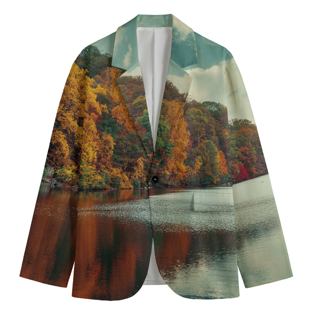 Autumn Lake Print Men's Blazer