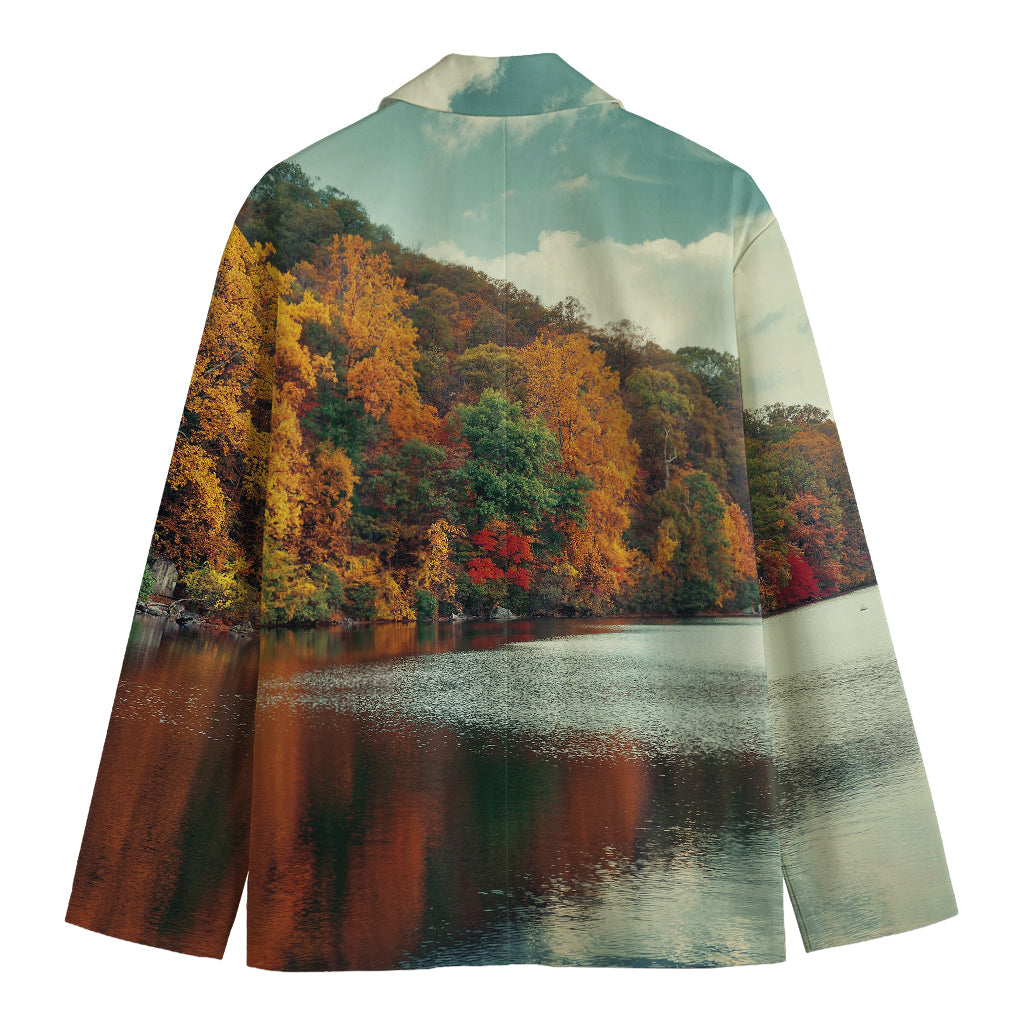 Autumn Lake Print Men's Blazer