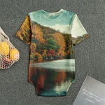 Autumn Lake Print Men's Bodysuit