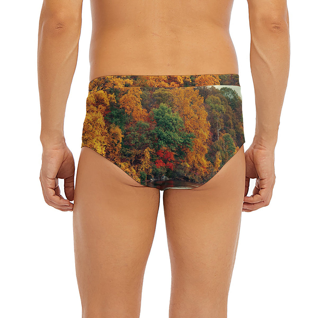 Autumn Lake Print Men's Briefs