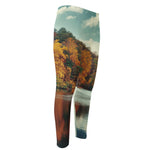 Autumn Lake Print Men's Compression Pants