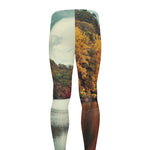 Autumn Lake Print Men's leggings