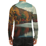 Autumn Lake Print Men's Long Sleeve Rash Guard