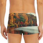 Autumn Lake Print Men's Short Boxer Briefs
