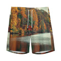 Autumn Lake Print Men's Athletic Shorts