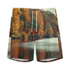 Autumn Lake Print Men's Sports Shorts