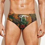 Autumn Lake Print Men's Swim Briefs