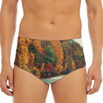 Autumn Lake Print Men's Triangle Swim Briefs