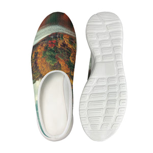 Autumn Lake Print Mesh Casual Shoes