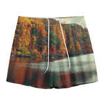 Autumn Lake Print Mesh Shorts