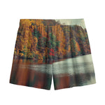 Autumn Lake Print Mesh Shorts