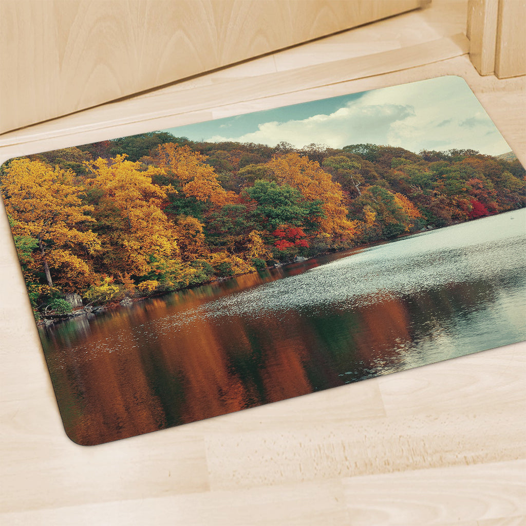 Autumn Lake Print Polyester Doormat