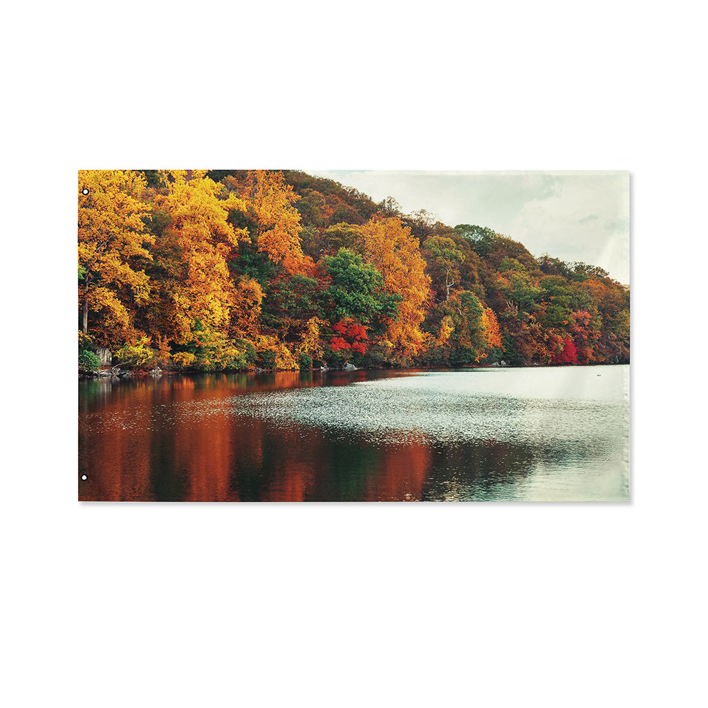 Autumn Lake Print Polyester Flag