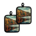 Autumn Lake Print Pot Holders