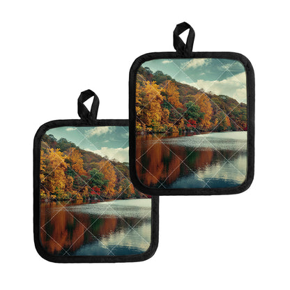 Autumn Lake Print Pot Holders