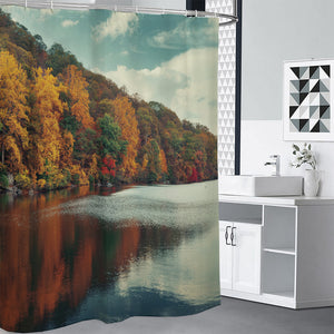 Autumn Lake Print Premium Shower Curtain