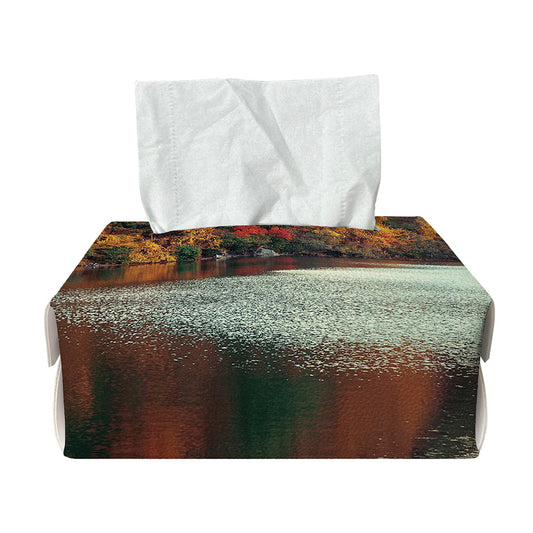 Autumn Lake Print Rectangle Tissue Box Cover