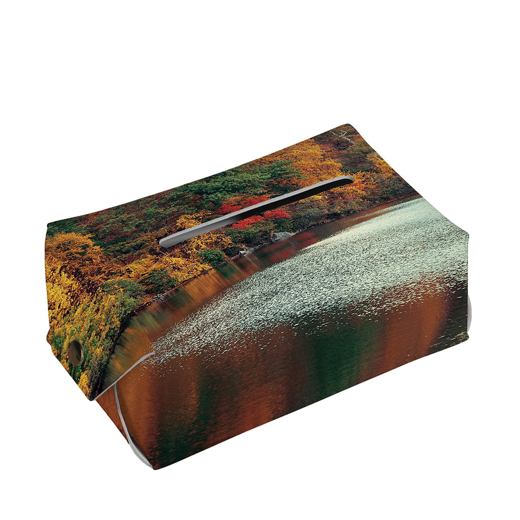 Autumn Lake Print Rectangle Tissue Box Cover