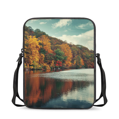 Autumn Lake Print Rectangular Crossbody Bag