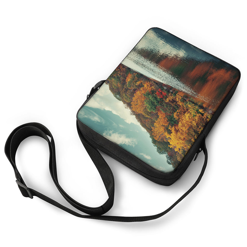 Autumn Lake Print Rectangular Crossbody Bag