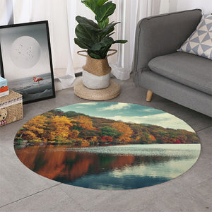 Autumn Lake Print Round Rug