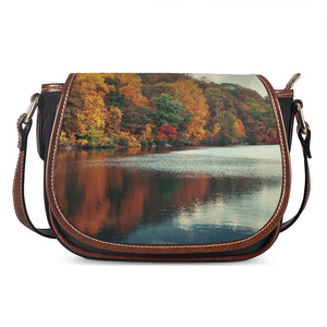 Autumn Lake Print Saddle Bag