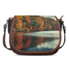 Autumn Lake Print Saddle Bag