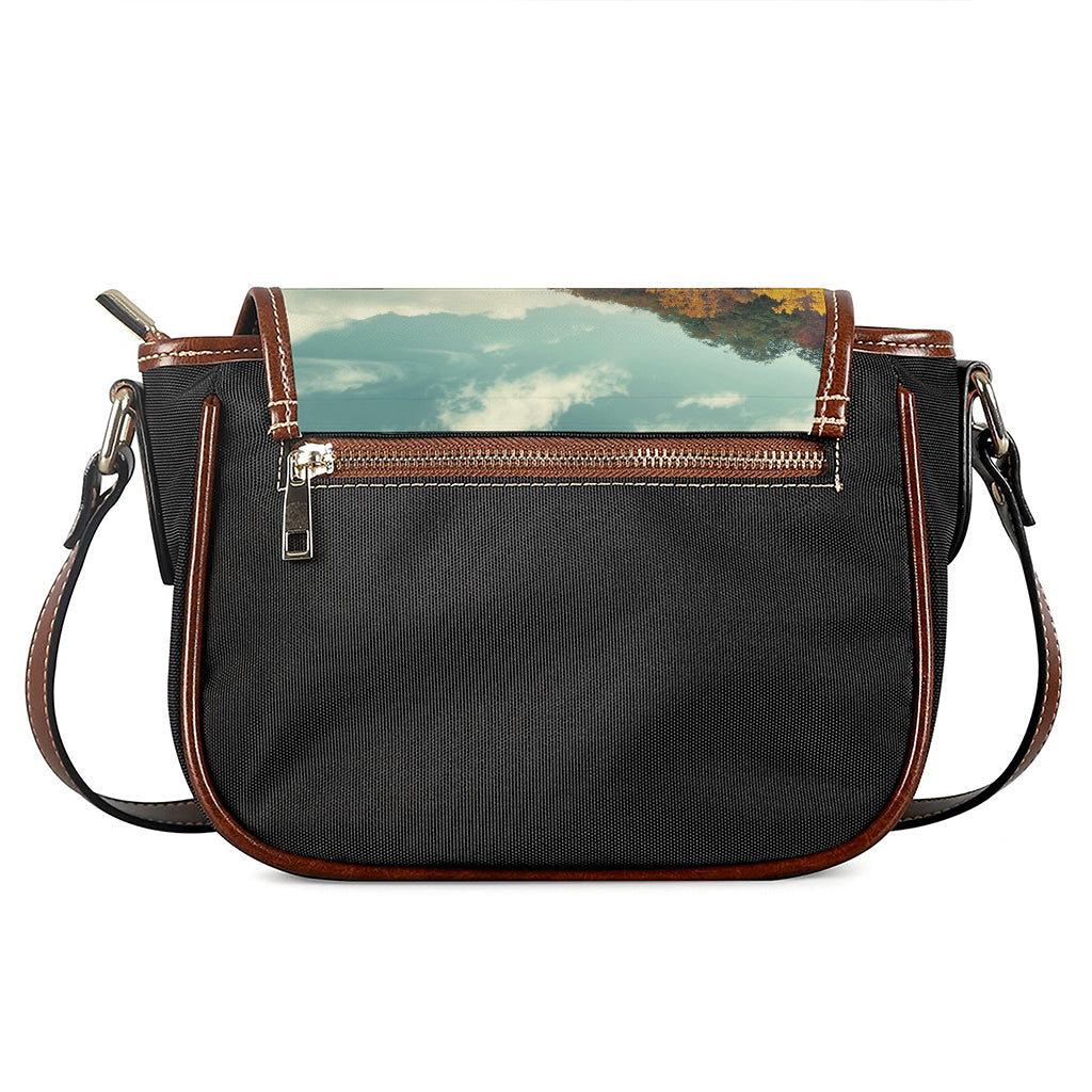 Autumn Lake Print Saddle Bag