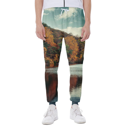 Autumn Lake Print Scuba Joggers