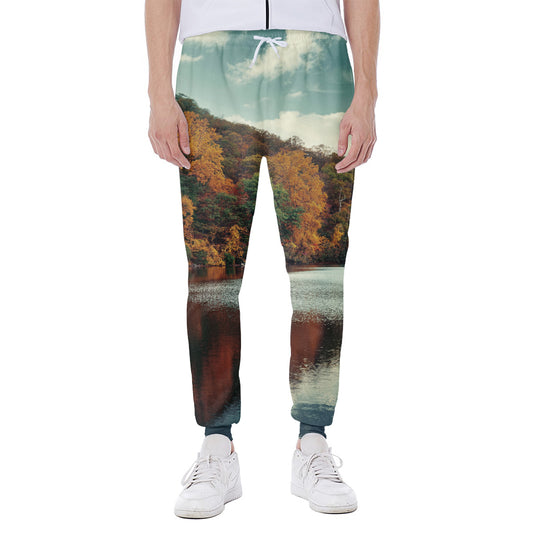 Autumn Lake Print Scuba Joggers