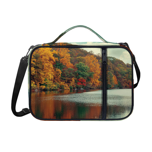 Autumn Lake Print Shoulder Strap Bible Bag