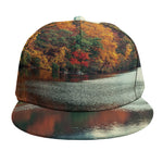 Autumn Lake Print Snapback Cap