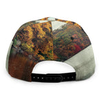 Autumn Lake Print Snapback Cap