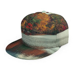 Autumn Lake Print Snapback Cap