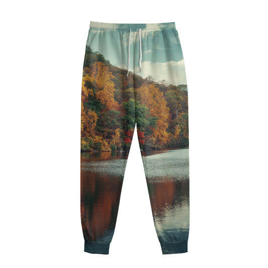 Autumn Lake Print Sweatpants