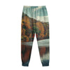 Autumn Lake Print Sweatpants