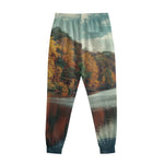 Autumn Lake Print Sweatpants