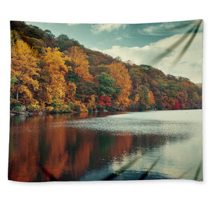 Autumn Lake Print Tapestry