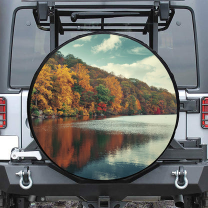 Autumn Lake Print Tire Cover