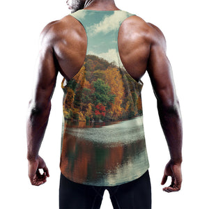 Autumn Lake Print Training Tank Top