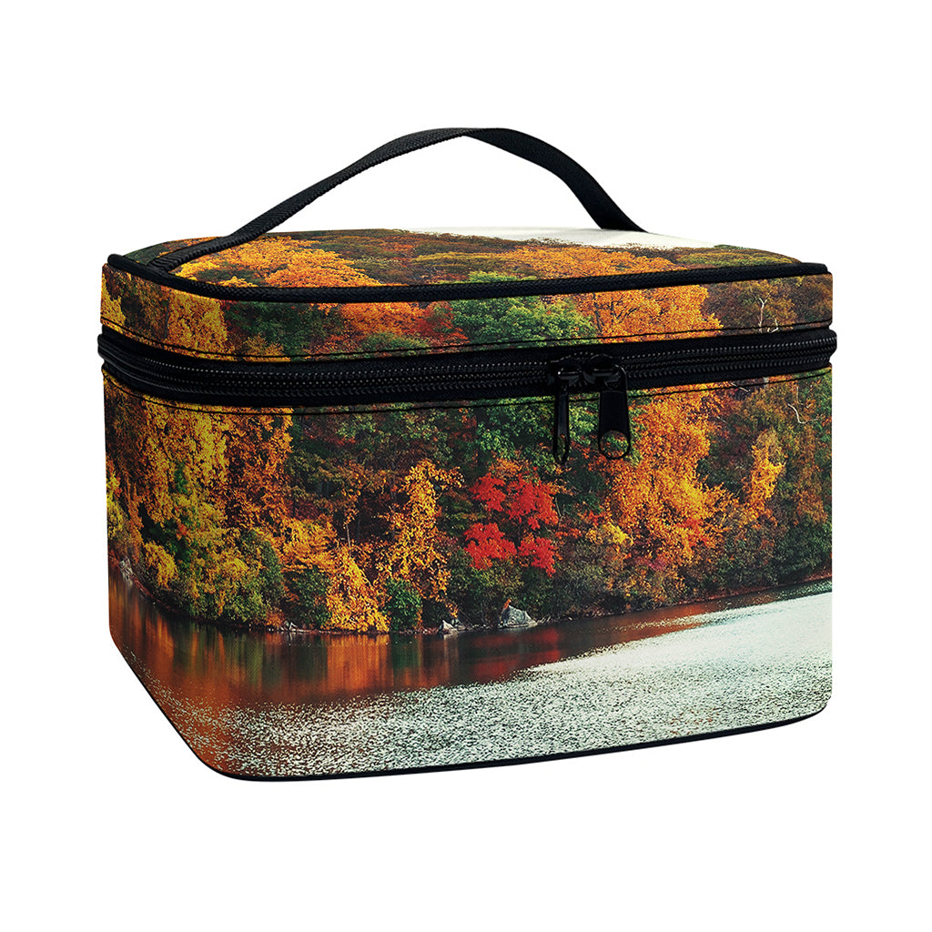 Autumn Lake Print Travel Makeup Bag