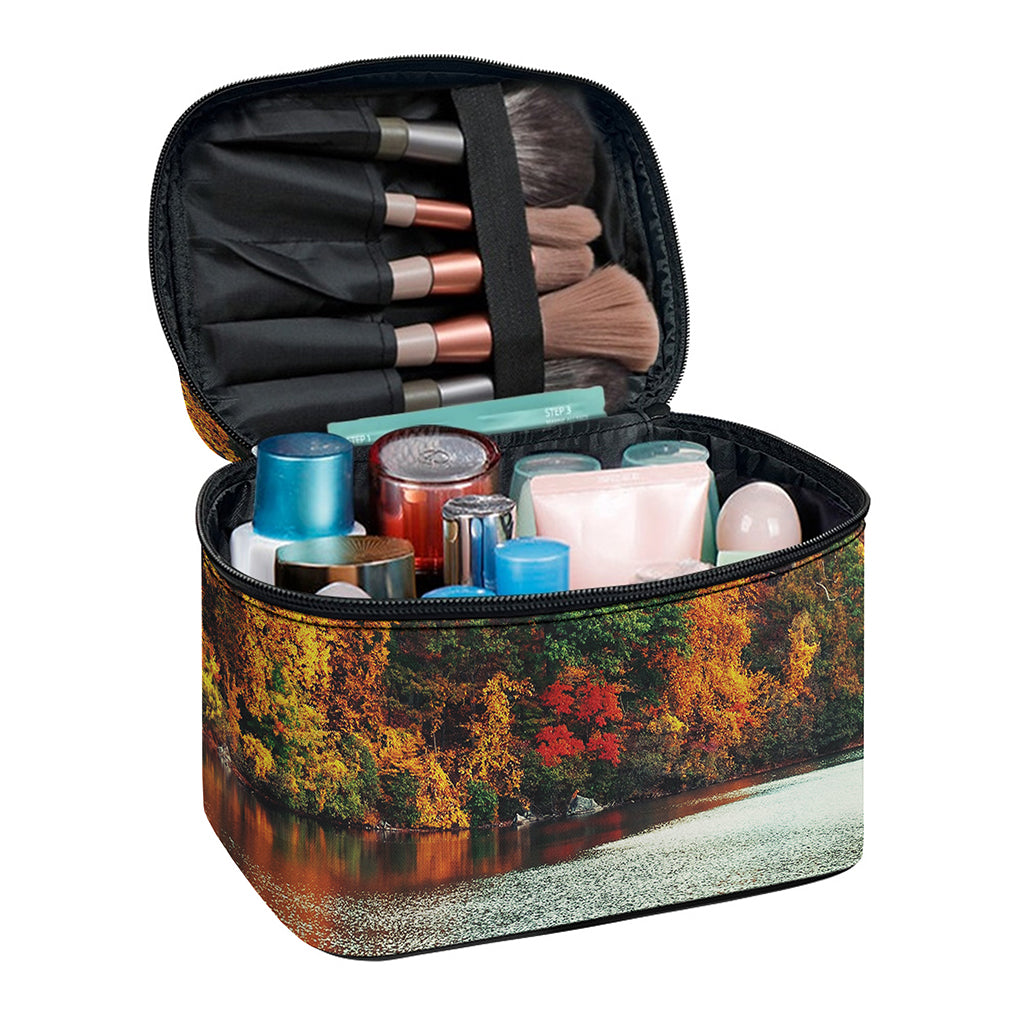 Autumn Lake Print Travel Makeup Bag