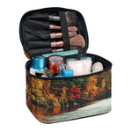 Autumn Lake Print Travel Makeup Bag