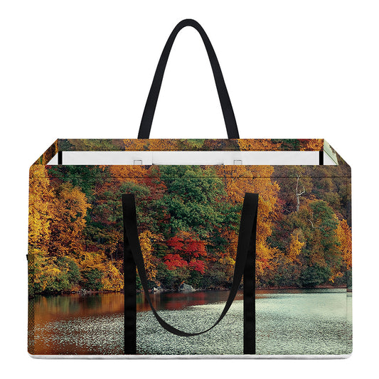 Autumn Lake Print Utility Tote Bag