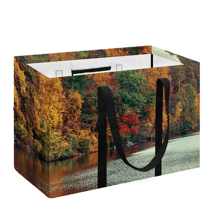 Autumn Lake Print Utility Tote Bag