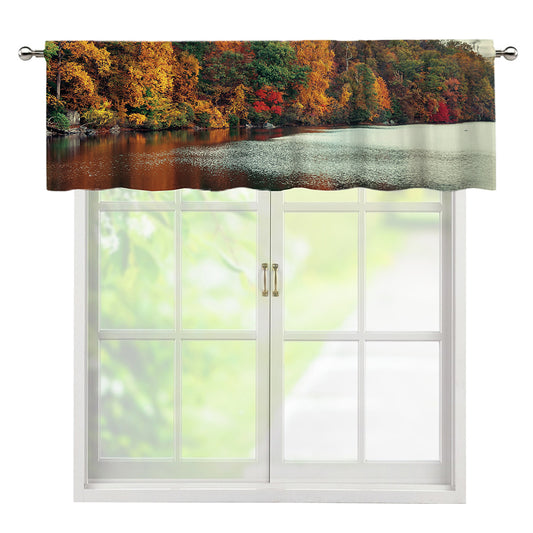 Autumn Lake Print Window Valance