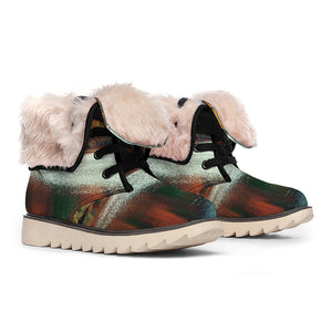 Autumn Lake Print Winter Boots